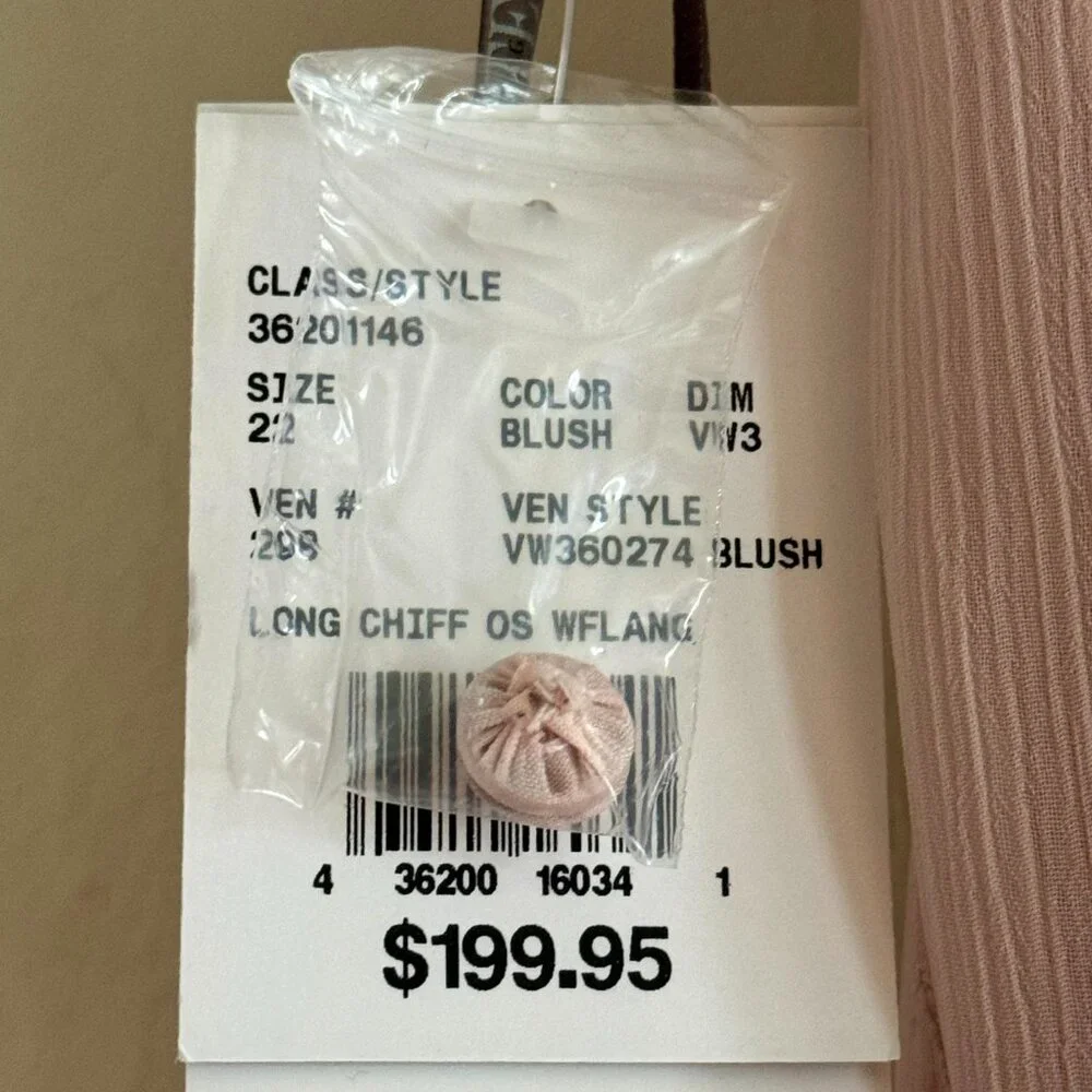 Vera Wang "WHITE" David's Bridal blush one shoulder ruffle maxi dress 2X - Picture 11 of 12